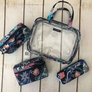 NWT Vera Bradley 4pc Cosmetic case set